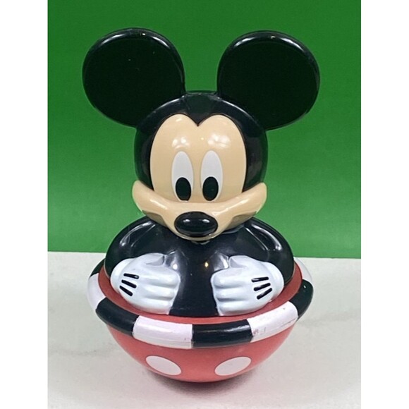 Disney Mickey Mouse Roly Poly Small 3.5" Sassy Little Baby Toy Teeter Weeble - Picture 1 of 6